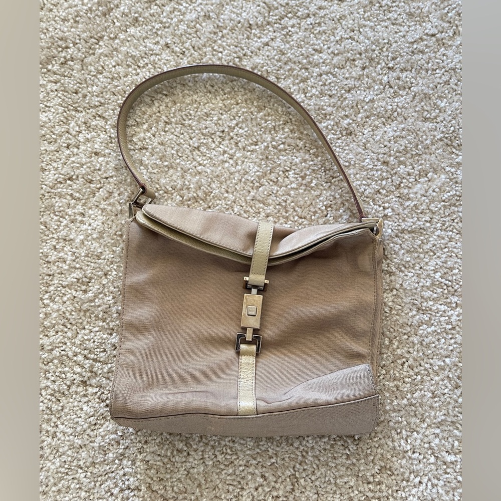 Vintage Gucci Canvas Shoulder Bag